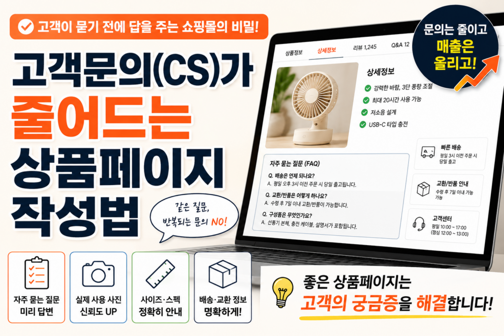 고객문의(CS)가 줄어드는 상품페이지 작성법 고객문의(CS)가 줄어드는 상품페이지 작성법