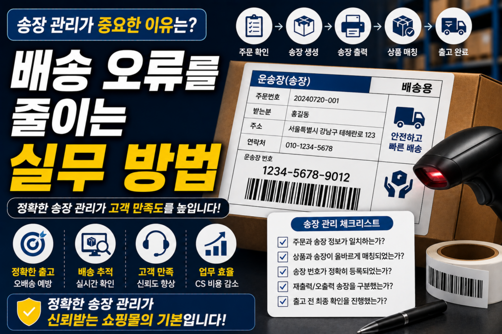 송장관리가 중요한 이유는? 배송 오류를 줄이는 실무 방법 송장 관리가 중요한 이유는? 배송 오류를 줄이는 실무 방법