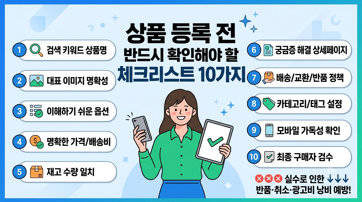 상품 등록 전 반드시 확인해야 할 체크리스트 10가지