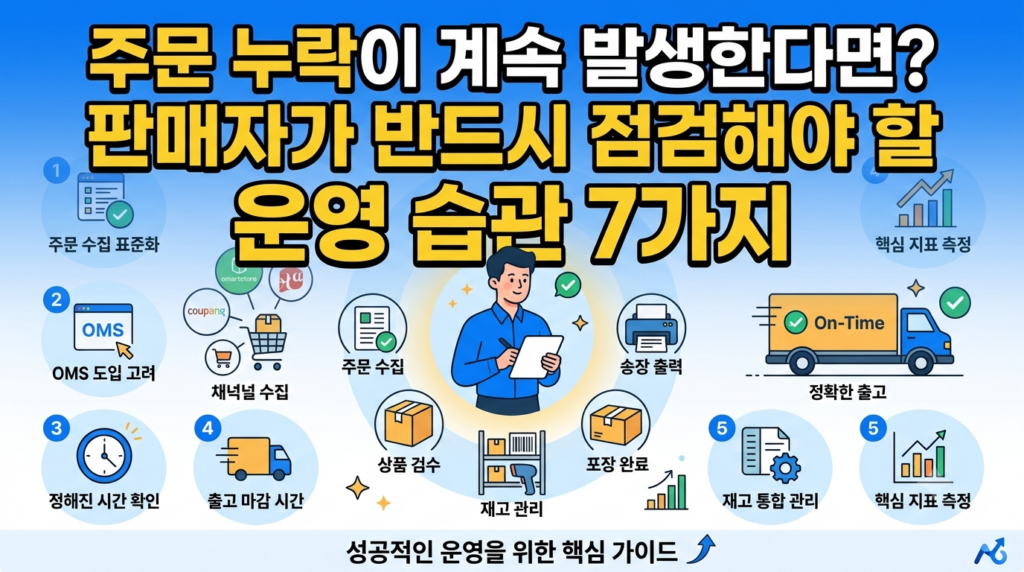 주문 누락이 계속 발생한다면? 판매자가 반드시 점검해야 할 운영 습관 7가지