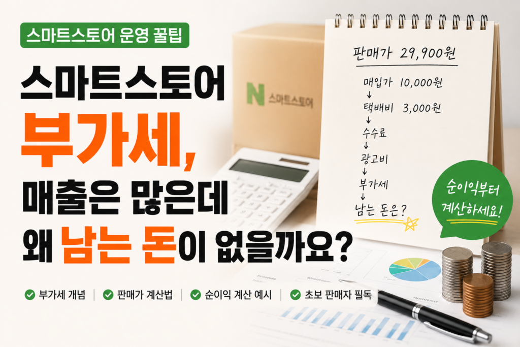 스마트스토어 부가세 매출은 많은데 왜 남는 돈이 없을까요? 스마트스토어 부가세 매출은 많은데 왜 남는 돈이 없을까요?