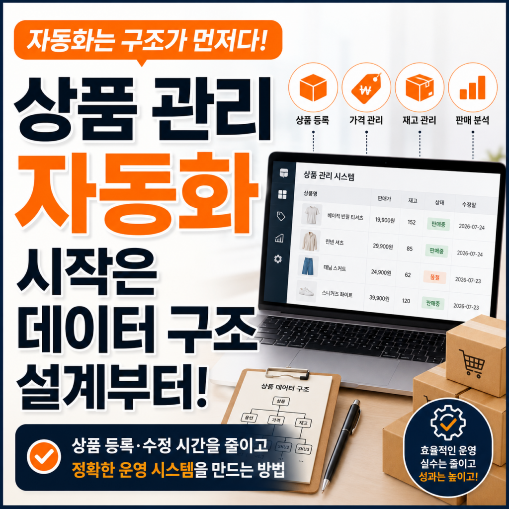 상품 관리 자동화 전에 먼저 해야 하는 것, 쇼핑몰 상품 데이터 구조 설계 방법